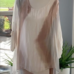 NWT amazing sheer and sequin Tempo Paris tunic xl